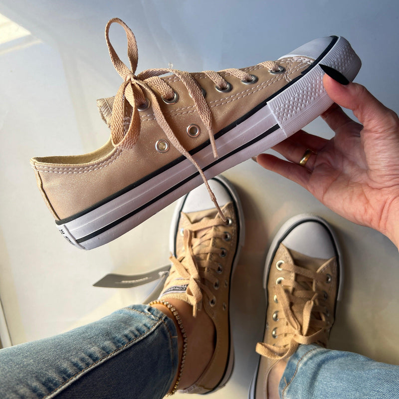 Tênis All Star Amêndoa Brilho Feminino Premium - Loja Menina Maluca