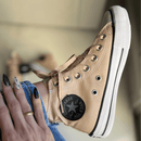 Tênis All Star Cano Alto Amêndoa Brilho Feminino Premium - Loja Menina Maluca