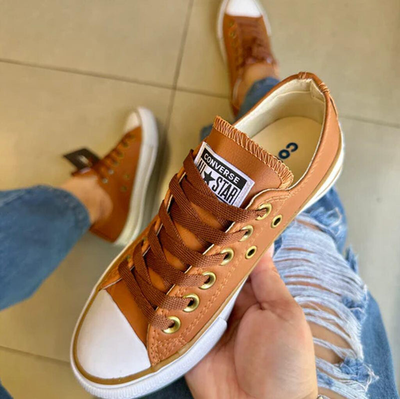 Tênis All Star Caramelo Courino Premium - Loja Menina Maluca