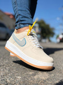 Tênis Nike Air Force 1 Croco Nude Azul Premium - Loja Menina Maluca
