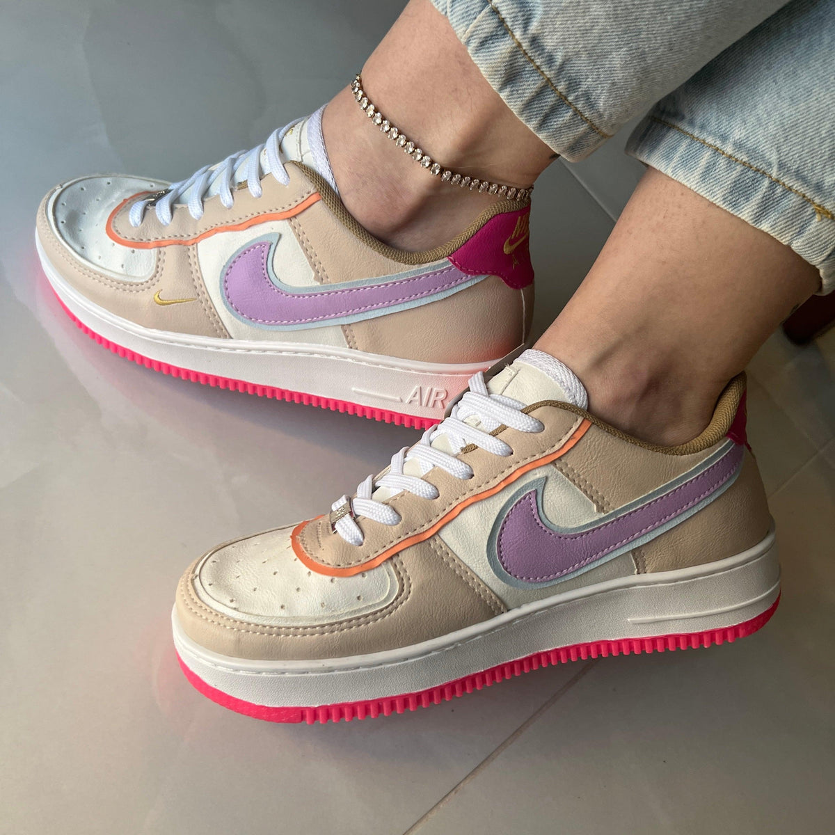 Tênis Nike Air Force Colorido Feminino Premium